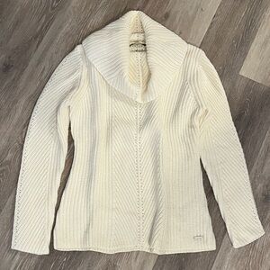 T Tahari Cream Cowl Neck Sweater